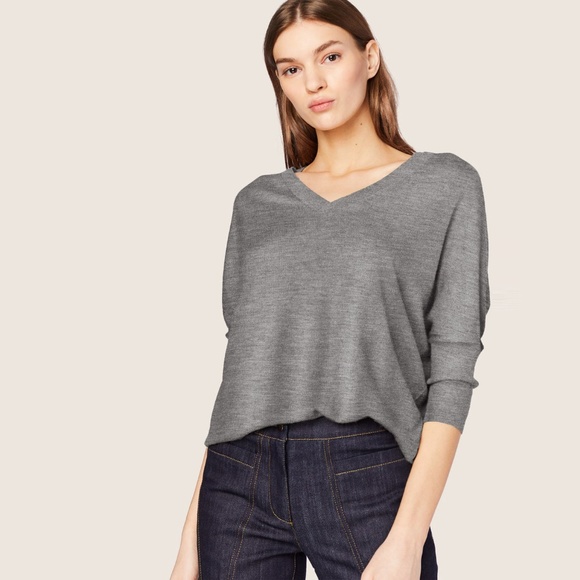 derek lam gray cashmere silk mara batwing sweater - Picture 7 of 8